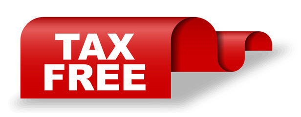 red vector banner tax free