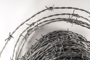 Barbed wire spirals with selective focus for blur effects