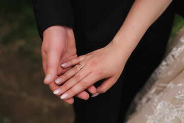 Hands of man and woman. Close up of couples hands's