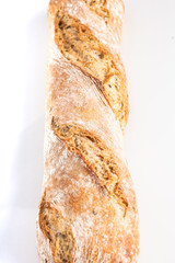Baguette. Bread on a white background. Traditional bread. 