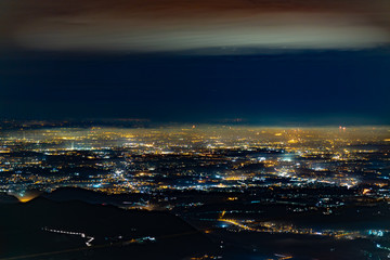 Naklejka premium view of city at night