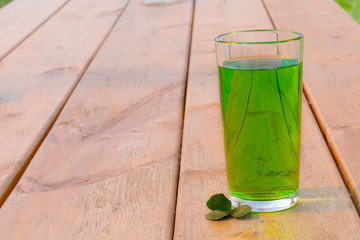 A glass of green beer for St. Patrick's Day