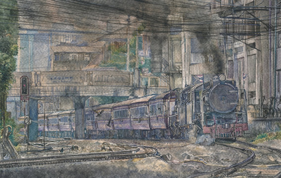 2 steam locomotives hauled excursion train set.