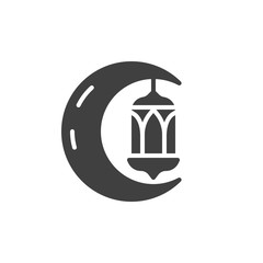 Ramadan Kareem vector icon. filled flat sign for mobile concept and web design. Islamic crescent and lantern glyph icon. Symbol, logo illustration. Vector graphics