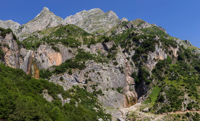 Obraz premium Waterfalls in the mountains (region Tzoumerka, Greece, mountains Pindos).