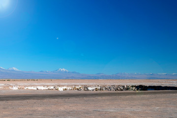 Salt Flat Lagoon Ojos del Salar in Atacama desert near San Pedro de Atacama, Antofagasta Region, Chile