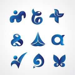 Logo Template Any Industry with Blue Theme