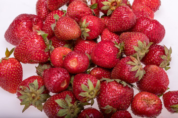 fresh ripe strawberries isolated on white background