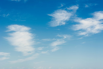 white clouds on blue sky natural background