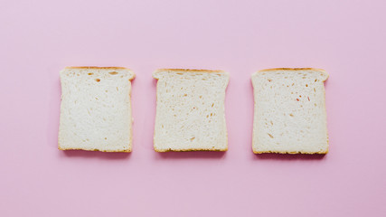 Slice of bread with color background