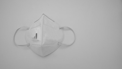 N95 Mask help to protect dust and other particle, put on white background.
