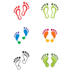 Silhouette footprint logo, logo for business, company, health therapy and adventure
