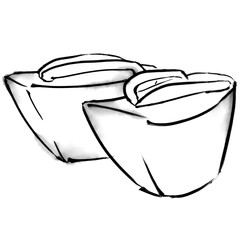 Imitation of ink illustration. Okobo.