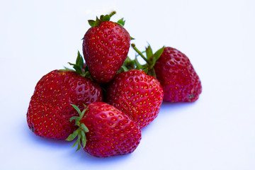 strawberries on white background