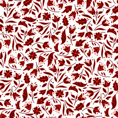 Simple ethnic pattern with red flower element. Vector illustration for prints, clothing, packaging and postcards. 