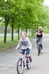 Happy family in the summer park