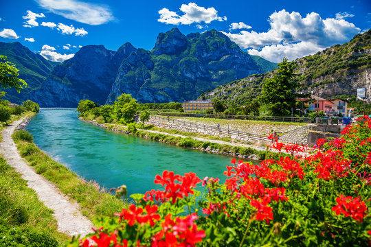 summer view of the Sarca river