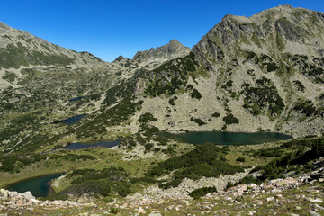 Landscape with Valyavishki chukar peak and Prevalski lakes, Pirin Mountain, Bulgaria
