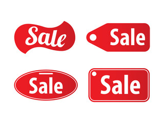 Red sale icon vector drawing