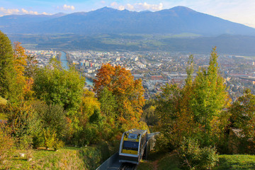  Hungerburgbahn with wagon funicular in Innsbruck, Austria