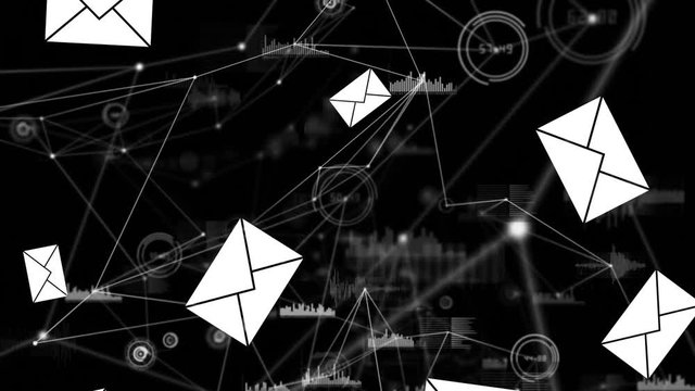 Message icons with graphs and statisctics