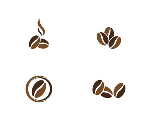 vector coffee beans template vector icon illustration - obrazy, fototapety, plakaty