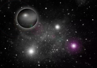 galaxy in a free space. 3D rendering