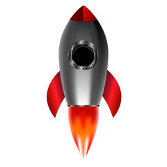 Vector illustration of a rocket. Rocket isolated on white background