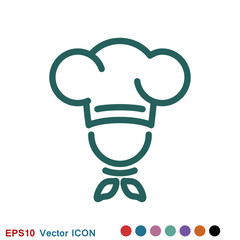 Chef vector icon in a cooking hat. Kitchen logo.