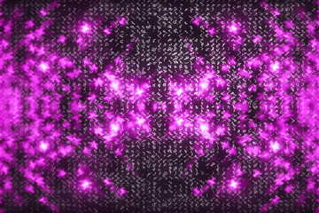 Pink matrix digital background. Abstract cyberspace concept. Characters fall down. Matrix from symbols stream. Virtual reality design. Complex algorithm data hacking. Pink digital sparks.