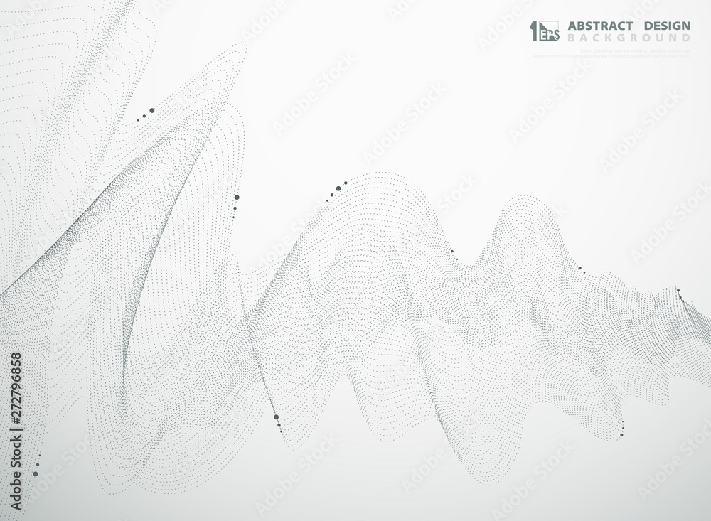 Poster abstract dark blue color lines dots wavy pattern element design of element background. illustration 