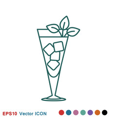 Cocktail icon vector, pictogram isolated on background. Symbol, logo illustration.