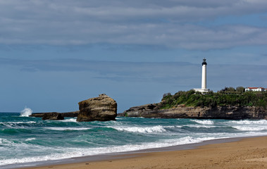 Biarritz lighthouse in Basque coast