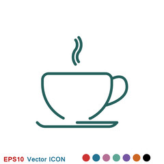 Coffee cup icon. Coffee drink vector symbol stock web illustration.