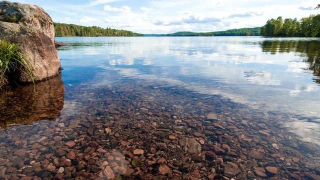Lake in Sweden, Summer, Timelapse