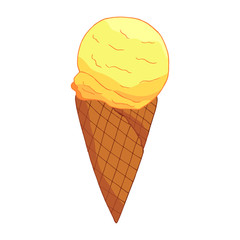 Hand drawn lemon ice cream.