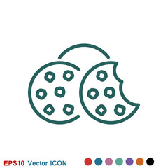 Cookie icon. Biscuit cookie or biscotti vector icon