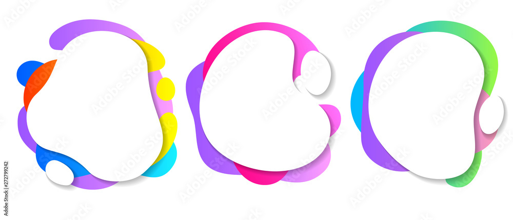 Wall mural colorful liquid shapes set. abstract fluid blobs.