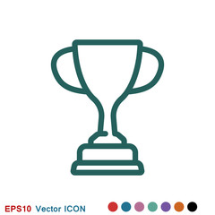 Trophy cup vector icon. Sport competition silhouette symbol.