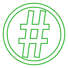 icon. Simple element illustration. Hashtag symbol design from Social Media Marketing collection.