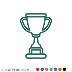 Trophy cup vector icon. Sport competition silhouette symbol.