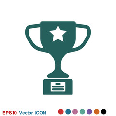 Trophy cup vector icon. Sport competition silhouette symbol.