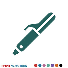 Curler vector icon. Beauty elements, make up, cosmetics in flat style icons