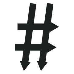 Obraz premium Hashtag icon. Simple element illustration. Hashtag symbol design from Social Media Marketing collection.