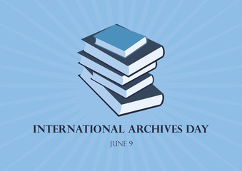 International Archives Day vector. Stack of books vector. Governance, Memory and Heritage vector illustration. Important day