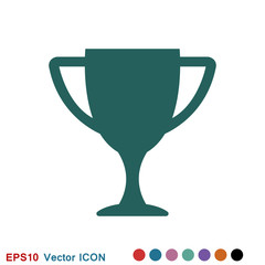 Trophy cup vector icon. Sport competition silhouette symbol.
