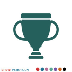 Trophy cup vector icon. Sport competition silhouette symbol.