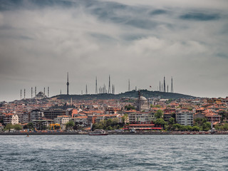 Fototapeta na wymiar Asian part of Istanbul seen from the seaside, Turkey