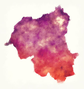 Ouham-Pende prefecture watercolor map of the Central African Republic