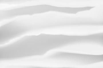 Closeup of white paper layers stack. Abstract art background. Blur gray wavy shadow effect. Copy space.